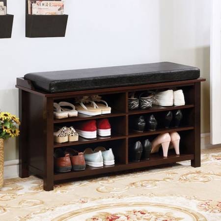 TARA SHOE RACK BENCH Brown Cherry