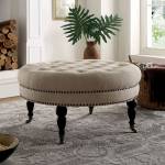 RITA ROUND BENCH Ivory