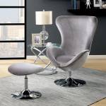 SHELIA ACCENT CHAIR W/ OTTOMAN Gray
