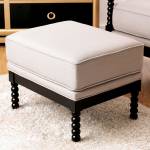 SYBIL OTTOMAN Beige/Espresso