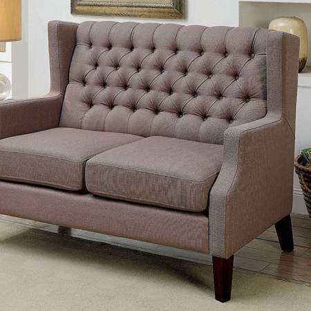 SYBIL LOVE SEAT BENCH Brown