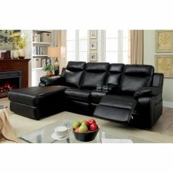 HARDY SECTIONAL W/ CONSOLE Black