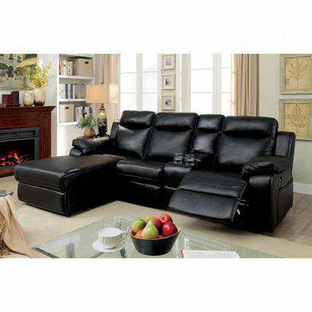 HARDY SECTIONAL W/ CONSOLE Black
