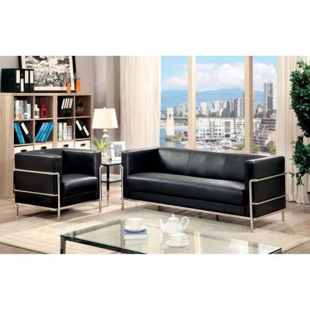 LEIFUR 2PC SETS SOFA + CHAIR Black