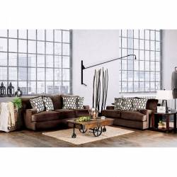 GLYNIS 2PC SETS SOFA + LOVE SEAT Chocolate