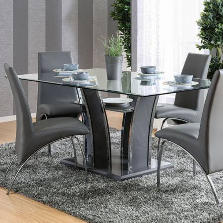 GLENVIEW I DINING TABLE 5PC SETS Gray/Chrome