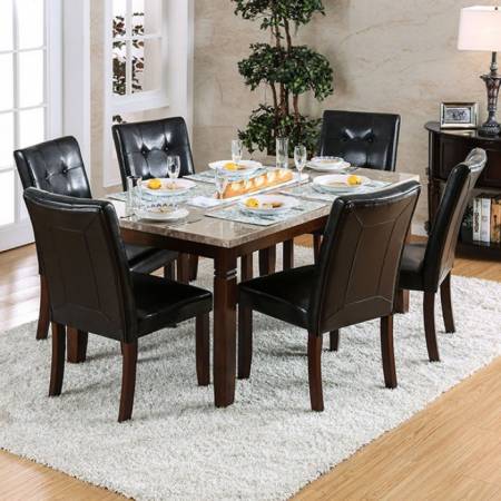 MARSTONE DINING TABLE Brown Cherry Finish