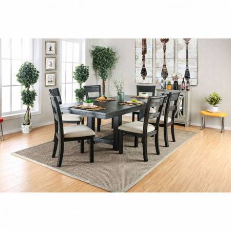 THOMASTON I DINING TABLE 7PC SETS Brushed Black Finish