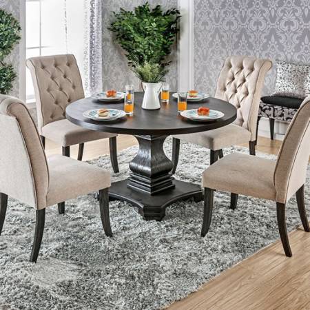 NERISSA ROUND TABLE Antique Black Finish