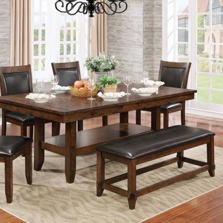 MEAGAN I DINING TABLE Brown Cherry Finish