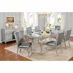 SARINA DINING TABLE 7PC SETS Silver Gray Finish