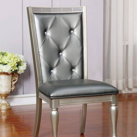 SARINA SIDE CHAIR Silver Gray Finish