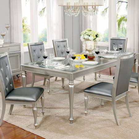 SARINA DINING TABLE Silver Gray Finish