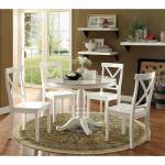 PENELOPE ROUND TABLE 5PC SETS White Finish