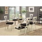 KERA DINING TABLE 7PC SETS Silver/Black
