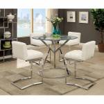 LIVADA II DINING TABLE 5PC SETS White/Chrome Finish