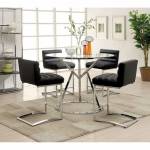LIVADA II DINING TABLE 5PC SETS BLACK/Chrome Finish
