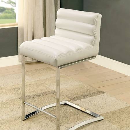 LIVADA II COUNTER HT. CHAIRS Chrome/White Finish