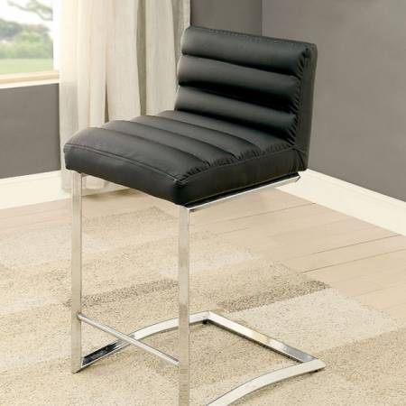 LIVADA II COUNTER HT. CHAIRS Chrome/Black Finish