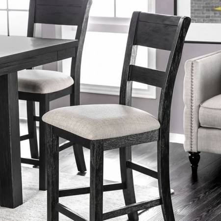 THOMASTON COUNTER HT. CHAIR Brushed Black Finish