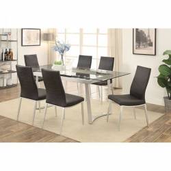 MIRIAM DINING SETS 7PC Powder Coated Silver Finish