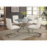 LIVADA I DINING SETS 5PC (TABLE + 4 SC WHITE) Chrome Finish