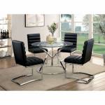 LIVADA I DINING SETS 5PC (TABLE + 4 SC BLACK) Chrome Finish