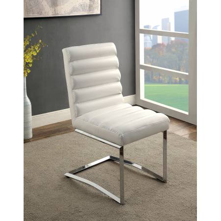 LIVADA I SIDE CHAIRS (2/BOX) Chrome/White