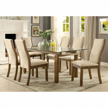 ONWAY DINING SETS 7PC (TABLE + 6 SC) Oak Finish