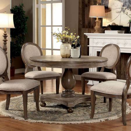 SIOBHAN ROUND TABLE Rustic Dark Oak