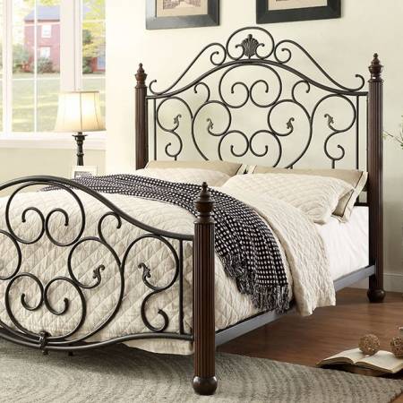 LUCIA Cal.King BED Powder Coated Black