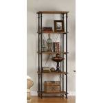 Factory Bookcase -Solid Wood Shelves - Rustic Brown