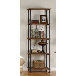Factory Bookcase -Solid Wood Shelves - Rustic Brown
