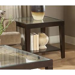 Vincent End Table with Glass Top