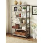 Daria 40in Bookcase - Weathered Wood Top with Metal Framing