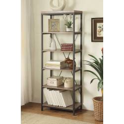 Daria 26in Bookcase - Weathered Wood Top with Metal Framing