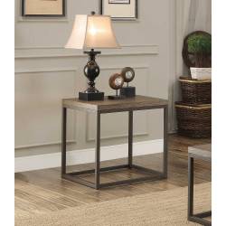 Daria End Table - Weathered Wood Table Top with Metal Framing