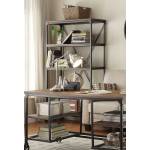Millwood 40"W Bookcase - Weathered Wood Table Top with Metal Framing