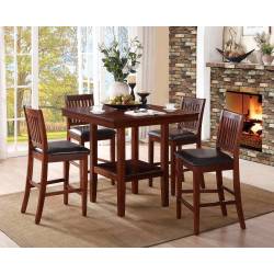 Galena 5-Piece Pack Counter Height Dining Set - Warm Cherry