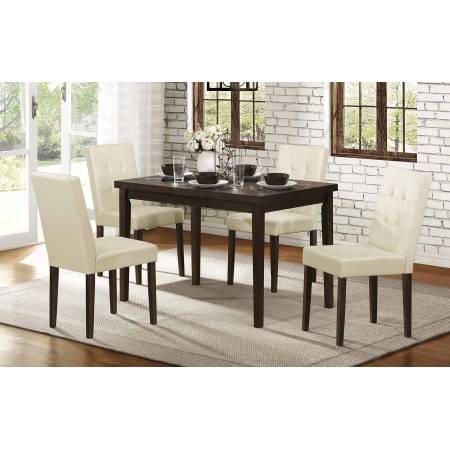 Ahmet 5PC SETS TABLE+ 4 CHAIRS - Espresso