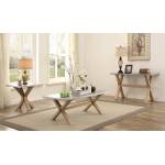 Luella Coffee Table Set - Weathered Oak with Zinc Table Top