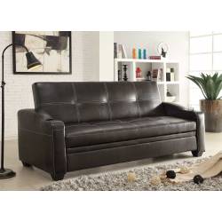 Caffrey Elegant Lounger Sofa Bed - Dark Brown