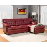Brooks Sectional Sofa - Red - Bonded Leather