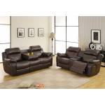 Marille 2PC SET SOFA+ LOVESEAT - Dark Brown - Bonded Leather Match