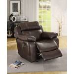 Marille Chair Glider Recliner - Dark Brown - Bonded Leather Match