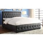 Baldwyn Upholstered California King Bed - Black Bi-Cast Vinyl