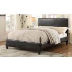 De Leon Upholstered Platform California King Bed - Dark brown Bi-Cast Vinyl