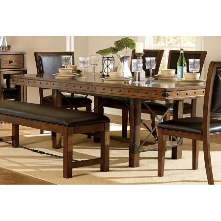 Homelegance Urbana Trestle Dining Table - Burnished Brown 5179-90