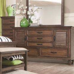 200973 Franco 5 Drawer Dresser with 2 Louvered Doors