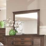 200974 Franco Mirror with Burnished Oak Wood Frame